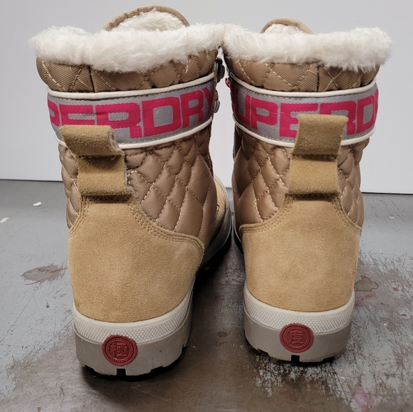 CLEARANCE JPN SUPERDRY TOYKO SNOW BOOTS BLOCK HEEL ROUND TOE WOMEN'S SZ 7 - Picture 5 of 15